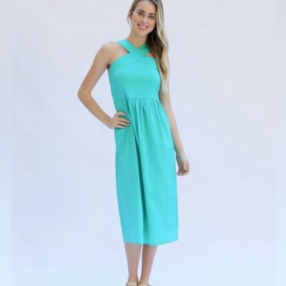 Michelle Mcdowell Dresses & Skirts - Michelle McDowell Turquoise Midi Dress Size Small